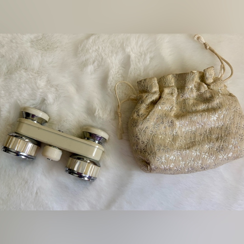 ATCO 2.5X Opera glasses mother of pearl & pouch